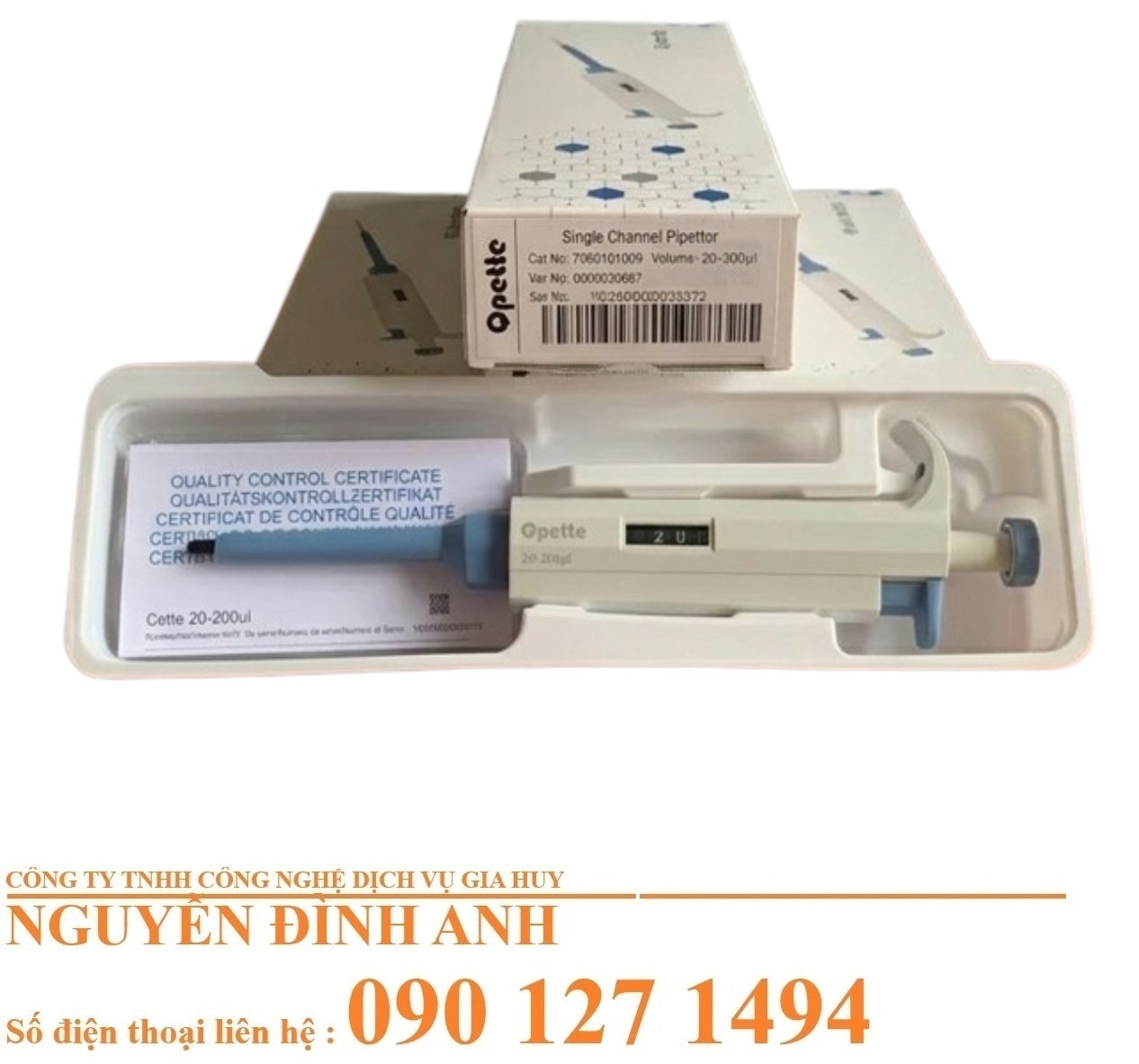 Micropipet Tự Động 1 Kênh 0.1-1000µl - Độ Chính Xác Cao Cho Lab