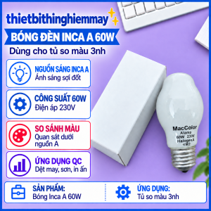 Bóng đèn INCA A 60W cho tủ so màu Tilo – Nguồn sáng 2856 K