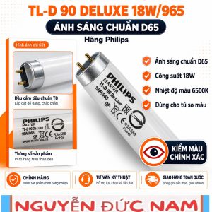 Bóng đèn D65 Philips TL-D 90 De Luxe 18W/965 cho tủ so màu